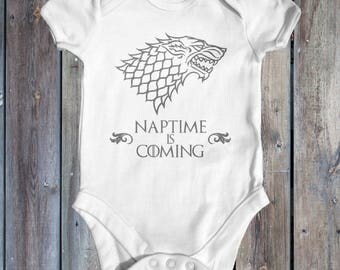 House Stark Naptime is Coming Game of Thrones Baby Bodysuit | Baby Shower Gift | Cute Baby Clothes | Funny Baby Bodysuit | Newborn Baby