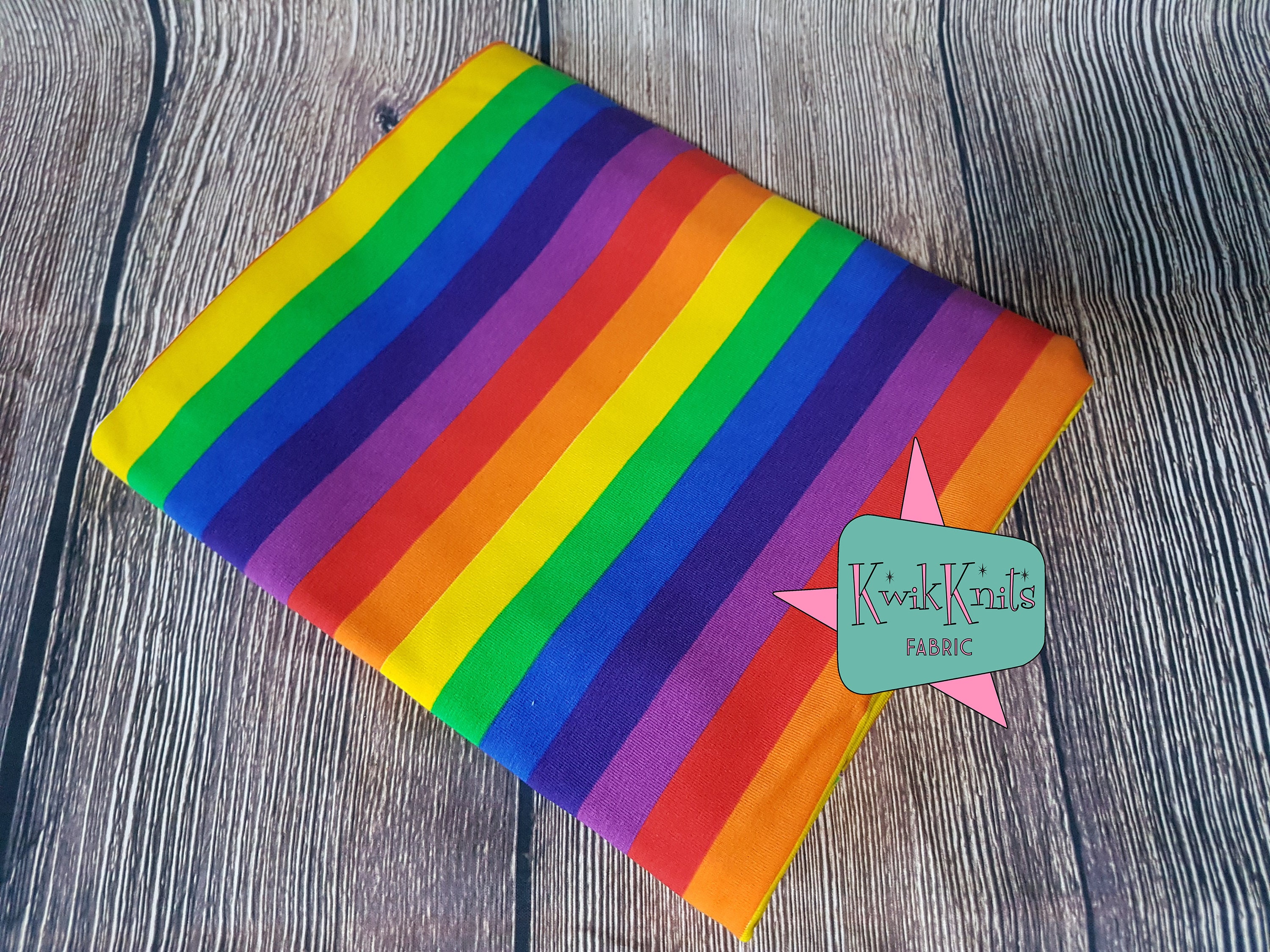 rainbow cotton lycra fabric