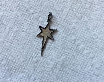 pave black spinal sterling silver pendant
