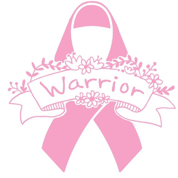 Breast Cancer WARRIOR Decal Pink Ribbon beautiful floral