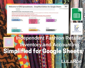 Simplified Version for Google Sheets 2017 - Accounting for LuLaRoe Fashion Retailers