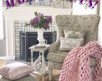 Chunky Knit blanket, Chunky Knit Throw blanket, chunky knit throw, merino wool