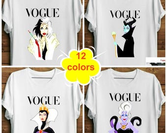 Disney Villain Shirt. Witch Shirt. Parody Shirt. Disney Vogue Ursula Shirt. Maleficent Shirt. Cruella Shirt. Evil Queen Shirt. Halloween