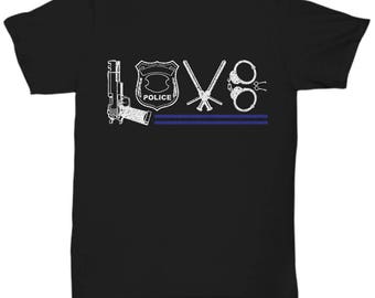 i love police t shirt