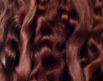 Mohair Premium para pelo de la muñeca. Chocolate de color marrón.