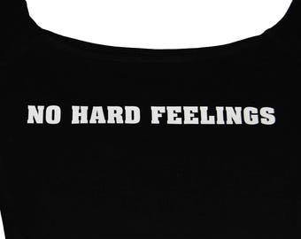 No Hard Feelings Black Cotton Spandex Off-Shoulder Crop Top