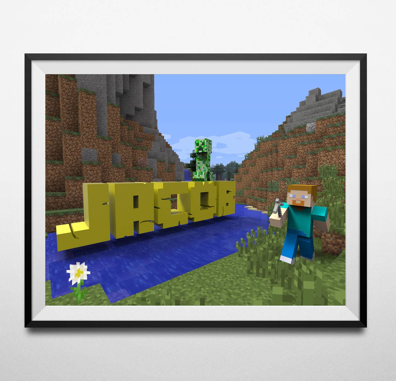 Personalised name MINECRAFT poster // Wall decal