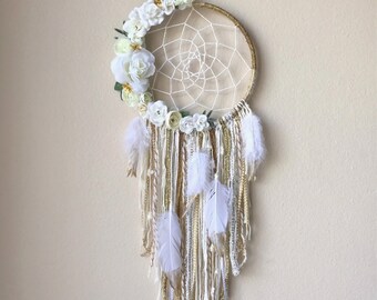 Custom Floral/Feather dream catchers
