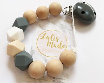 Dummy clip beaded pacifier clip chain holder personalized baby gift, attache sucette tètine, Schnullerkette, portacuccio, chupetero, baby