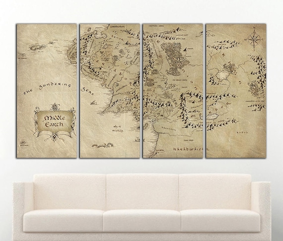 LOTR wall decor Middle Earth canvas Middle Earth print LOTR