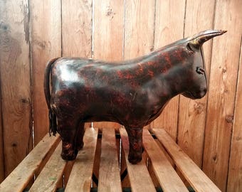 Omersa Vintage Abercrombie & Fitch Leather Bull by Omersa 1950s, Abercrombie and Fitch, Omersa, Leather Bull