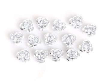 20 6 mm: tab aluminum Silver Flower beads