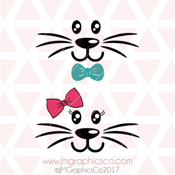 Download Bunny Face svg eps dxf png cricut or cameo scan N cut
