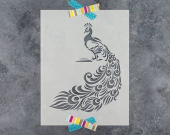Peacock Stencil - Reusable DIY Craft Stencils of a Peacock