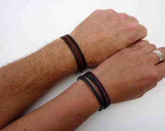 Leather bracelet men, couples bracelet, his and her bracelet, mens bracelet, gift for men, mens leather bracelet