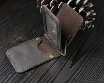 leather wallet,Mens Leather Wallet ,Leather Wallet dark brown ,leather Money Clip wallet,mens gift,gifts for him, gift for men, wedding gift