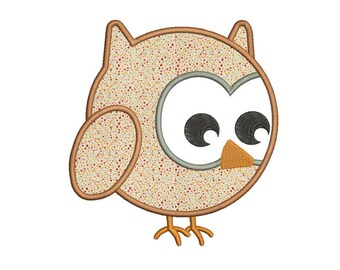 Owl Applique Design 9 sizes included.Machine embroidery design. Baby Embroidery design PES,Kid Embroidery, embroidery design,Applique