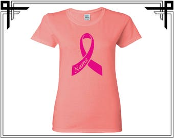 Pink ribbon t shirt | Etsy