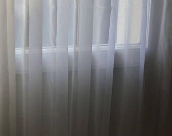 White sheer terylene sealed custom-made