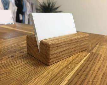 SALE! Oak Wood Business Card Holder - Wood Business Card Holder - Wood Business Card Display - Office Supplies - Walnut - Beech