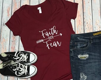 Faith Over Fear, Womans T-Shirt, Casual, Faith, Fear, TShirt, Womans Clothing