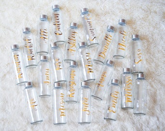 Bridesmaid Water Bottle Set - Personalized Water Bottle Set - Personalized Glass Water Bottles - Bridesmaid Water Bottles - Waterbottles