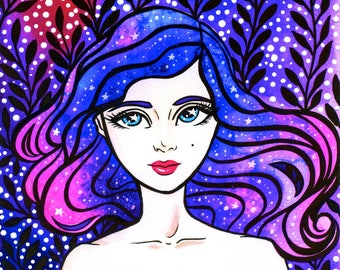Watercolour Original Art- Water Nymph