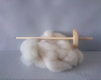 British wool Drop spindle kit - wool spinning kit 50g Dorset wool - spin your own gloves - Chemical free - Bleach free wool - un dyed