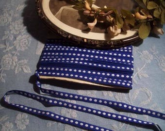 SMALL stripe vintage woven Ribbon, polka dots, 2.70 m