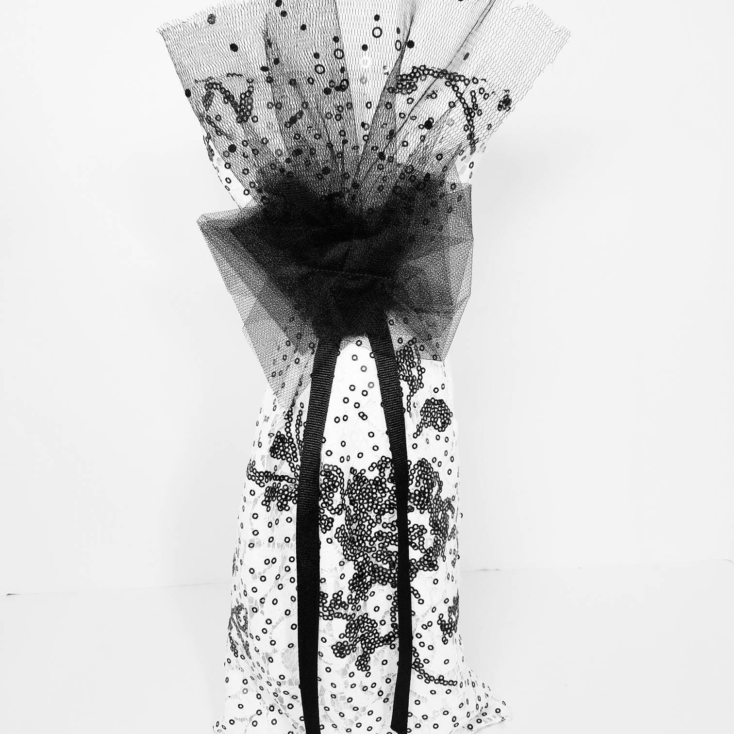 black and white sequin