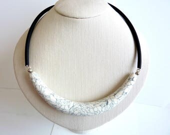 black and white African style Choker necklace