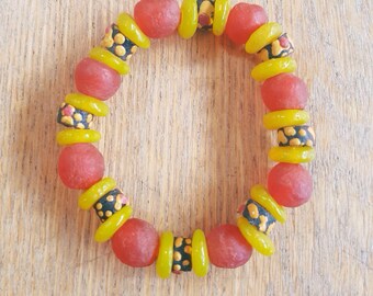 Bracelet EMEKA en perle de verre du Ghana by MamaLua design