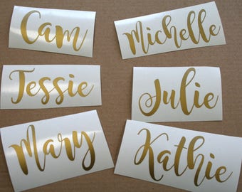 Custom name decal for Glass/ DIY Decal/ Personalized Custom Decal/ Bridal Party Decals/ Wine Champagne glasses decal/ Bachelorette party