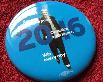 Hillary Clinton : 2016 Campaign Pin Button - (has dimples and scratches) Limited Edition