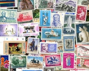 100 Vintage Worldwide Unused Stamps/ Free Shipping