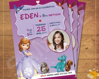 Invitaciones de Sofía, personalizada, invitación para cumpleaños partido, partido de Sofía - archivo Digital