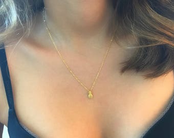 Gold Pineapple Necklace. Minimalist Necklace. Small Charm Necklace. Sterling Silver Pineapple. Layering Necklace. Gold Vermeil fruit Necklac