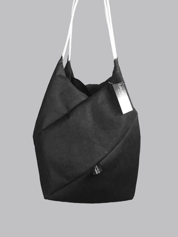 GEOMETRIC refined handbag small shopper black from Jacron minimalist design