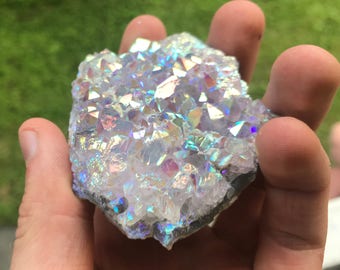 PICK YOUR SIZE! Angel Aura Amethyst Cluster, Angel Aura Quartz, Aura Quartz, Angel Aura Crystal, Angel Aura, Angel Aura Cluster