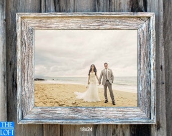 Whitewashed Pickled White--(All Sizes) Rustic Barn Wood Picture Frame-The Loft Signature Quality Handmade Vintage Frames