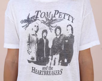 Authentic Vintage // 1980's Tom Petty & the Heartbreakers Threadbare T-shirt tee