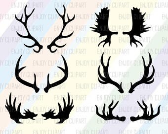 Antler Svg, Antler Decal, Antler Clipart, Deer Antler Svg, Deer Svg, Deer Silhouette, Deer Antler Decal, Digital Cutting File, Eps, Png, Dxf