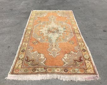 Oushak Rug FREE SHIPPING ! 4.4 x 8.1 ft Mute Color Rug Vintage Rug Handmade Rug Turkish Rug Anatolian Rug Runner Rug