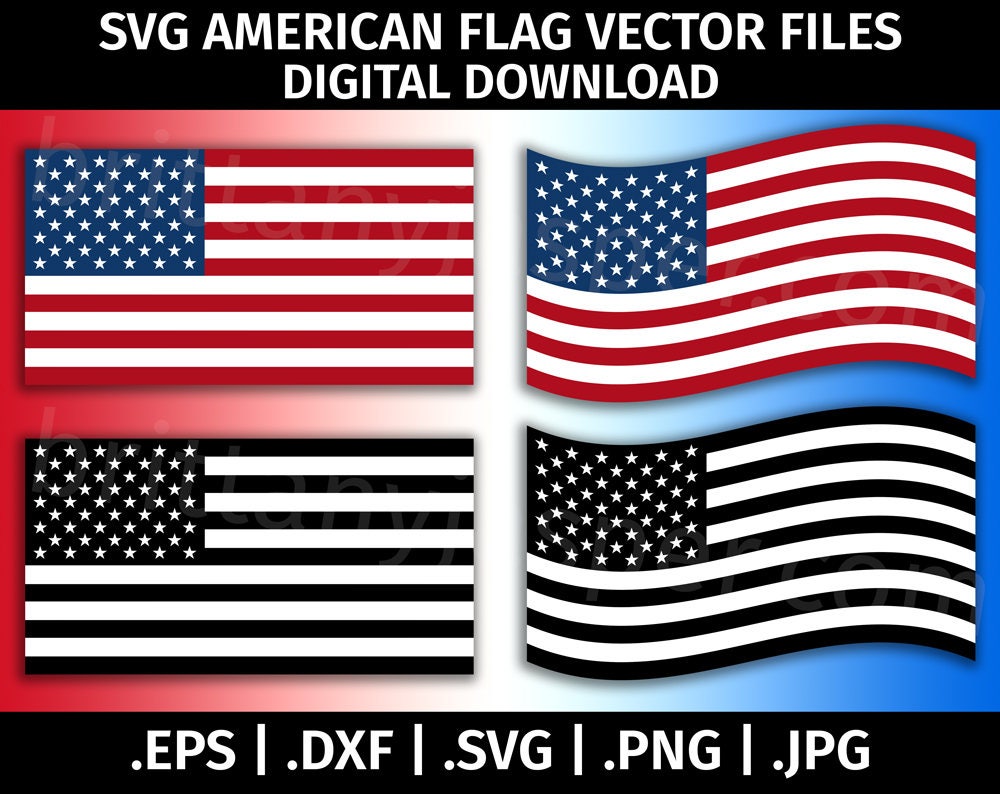 United States of America Flag SVG Vector Clip Art Cutting