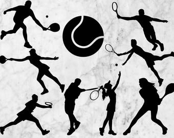 Tennis SVG Cutfiles, Tennis Silhouette Vectors, Dxf files, Tennis Eps for Cricut/Silhouette Cameo, Sport Silhouette svg, Decal, Vinyl design