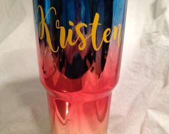 Yeti Bling Bling, Ombre, Metallic, Stainless Steel Double Wall sublimated 30 oz Tumbler Blank for Monogram, Vinyl, Personalize, customize