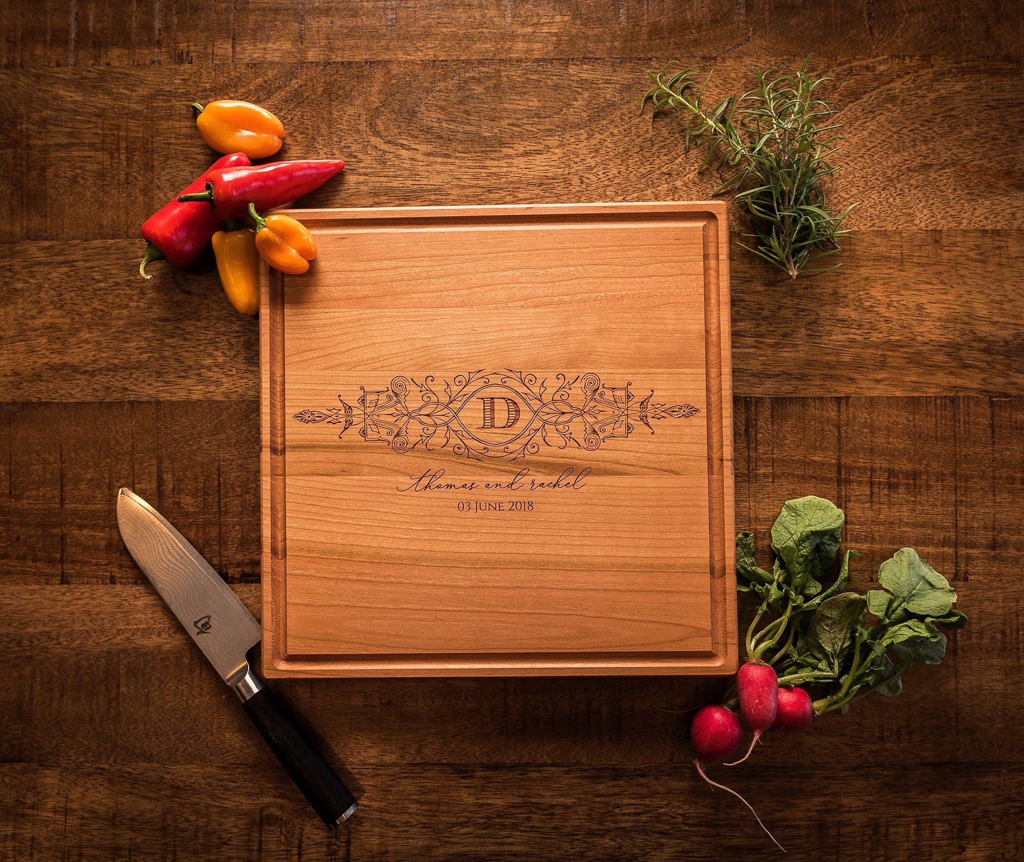 Cutting Board Personalized, Monogrammed Charcuterie Board, Custom Wood