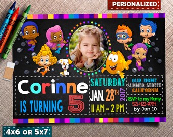 Bubble Guppies Invitation, Bubble Guppies Birthday, Bubble Guppies Invite, Bubble Guppies Party, Bubble Guppies Printable, Any age Invite
