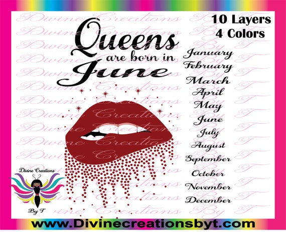 Download Birthday lip SVG DXF EPS Queens Are Born In biting