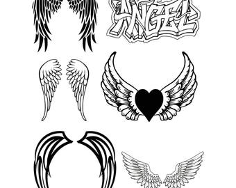 Angel Wings Svg File, Wings Svg, Angel Svg, Svg Files For Silhouette For Cricut, Vector Cutting Files Vinyl Decal, Iron On Transfer